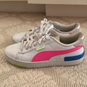 Puma Sneakers with White, Pink, and Blue Highlights